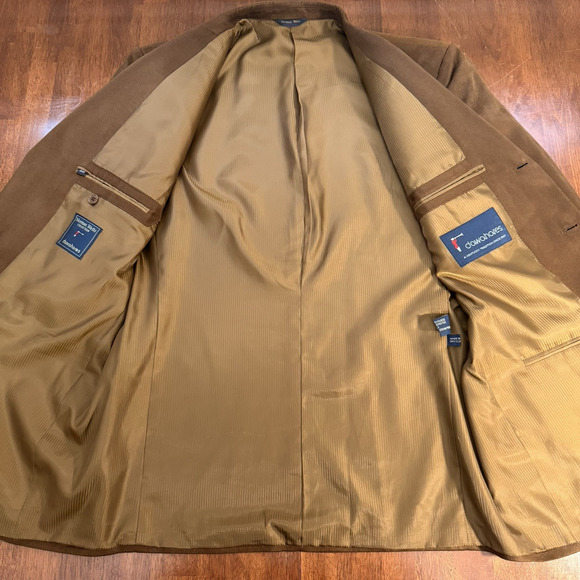 Norman Wells Collection Dawahares Polysuede Polyester Sport Coat 44R Brown - Picture 6 of 16